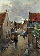 Hermann Groeber Die Dorfstrabe oil painting artist